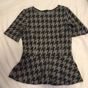 THEORY houndstooth peplum top